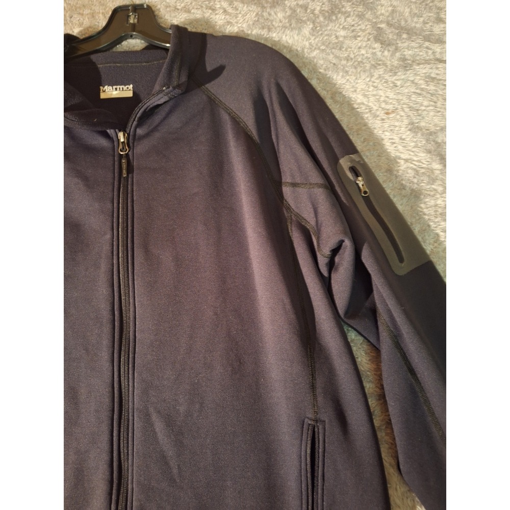 Marmot Full Zip Fleece Jacket Mens XL Gray Outdoor Athletic Hiking Windbreaker - Picture 3 of 12